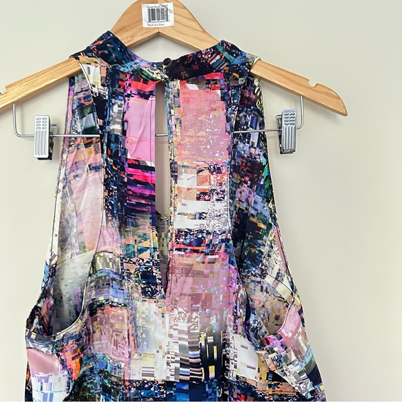 Amanda Uprichard Multicolor Halter Cutout Silk Tank - Picture 5 of 9